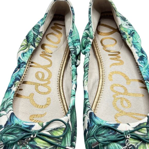 Sam Edelman Felicia Palm Leaf Ballet Flats 7.5 Tropical Resortcore Cruise - Picture 4 of 9